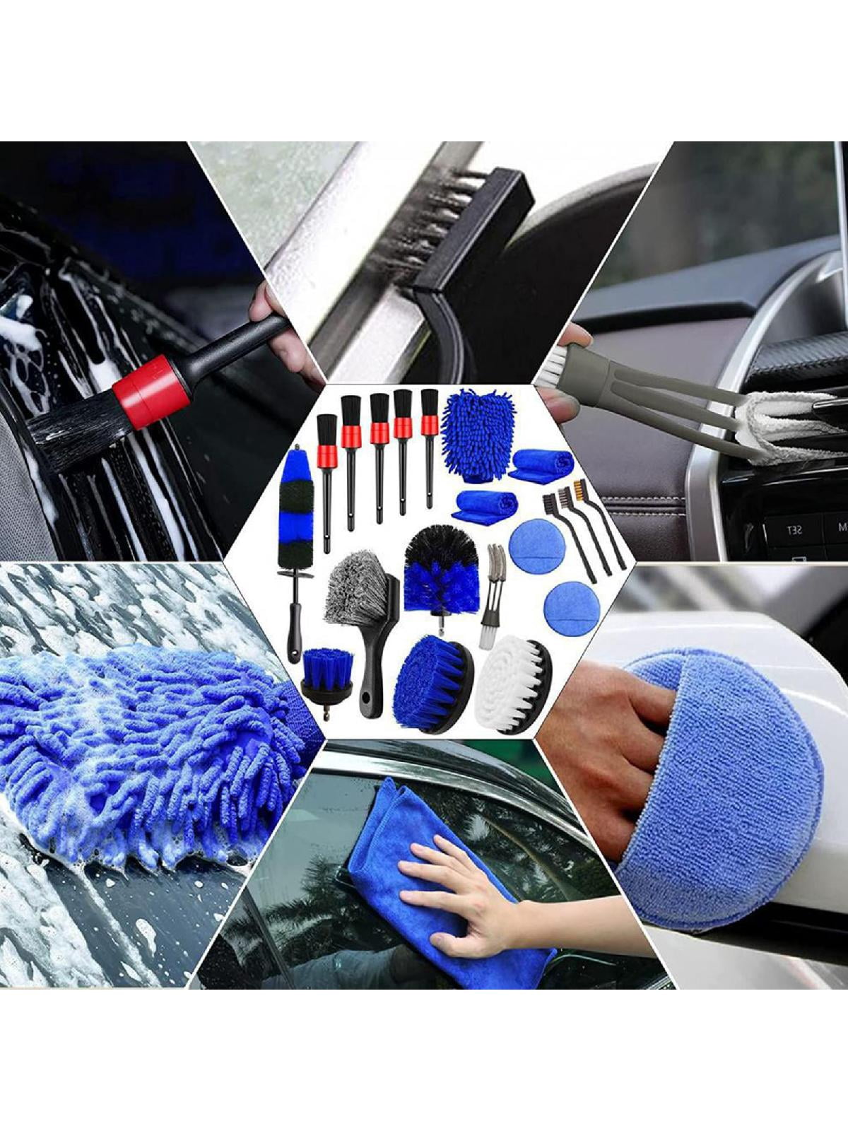 20Pcs Car Wheel Tire Cleaning Brush Set, Car Detailing Kit, Car Detailing Brush Set Wheels for Rim Brush Detailing Brush