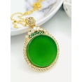 thumbnail image 5 of K-KED Jade Crystal Pendant Charm Necklace With 18K Gold Plated Chain Green Gemstone, 5 of 5