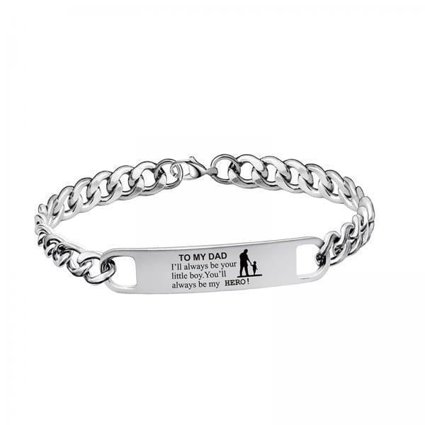 Pulsera de cadena de eslabones,Pulsera de cadena de eslabones para hombres Regalos de joyería para padre,Pulsera de cadena de eslabones pulsera del día ,Pulsera de acero inoxidable