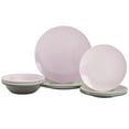 thumbnail image 4 of Tabletops Gallery 12 Piece Green Gray Pink Melamine Dinnerware Set Plates Bowls for Indoor/Outdoor Use, Service for 4, Pastel, 4 of 12