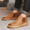 thumbnail image 1 of LSLJS Men's Ankle Boots, Men's All Match Spring And Mid Tube Solid Color Wear Flat, 1 of 5