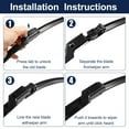 thumbnail image 6 of Unique Bargains 1 Pair 24"-19" Coating Silicon Front Windshield Wiper Blade for VW Jetta 12-19 Top-Lock Not J / U Hook, 6 of 6