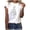 White, variant on Yuhangmm Womens T Shirts, Ladies Fashion Leisure Spring Summer Round 3 D Printing Short Sleeve T Shirt Stretch Hot Pink XL