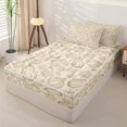 thumbnail image 2 of Manfei Cartoon Autumn Pumpkin Zipper Full Size Comforter Sets with Fitted Sheet and 2 Pillowcases for Teens, Beige Fall Leaf Zipper Bedding Set, Halloween Reversible, 4-Piece, 2 of 6