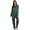 Darkgreen, variant on CoCopeaunts Womens Silk Satin Pajamas 2 Piece Outfit Long Sleeve Lapel Button Down Tops Wide Leg Loose Warm Loungewear Pajama Set
