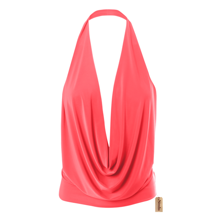 Simlu Womens Lightweight Sexy Drape Backless Cowlneck Low Cut