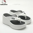 thumbnail image 2 of Sanrio Hello Kitty 8cm High Heels Flip Flops for Women's Summer Outwear, Sloping Sole Waterproof, Y2k Cute Wedges Beach Shoes, 2 of 23