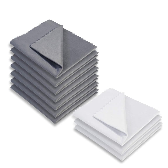 AAwipes Eyeglasses Cleaner Cloths Microfiber Cloths (10 Packs) for Eyeglasses, Lenses, Phones, Screens, Camera,Silverware, Any Other Delicate Surfaces (6"x7",3 White   7 Dark Grey)