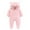 02Pink, variant on Hicidod Girls Rompers Fleece Footed Warm Pajamas Long Sleeve Zipper Cute Bear Ears Hooded Baby Jumpsuit