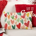 thumbnail image 4 of Valentines Day Pillow Cover 12x20 inch for Valentines Decorations Valentine Multicolor Love Hearts Lumbar Pillows Valentines Day Cushion Case Decoration for Sofa Couch, 4 of 6