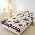 thumbnail image 5 of Feelyou Stripes Stars Flag Twin Sheet Sets, Fourth of July Twin Fitted Sheet, Teens Kids Boys Girls Flat Sheet, Ultra Soft Bedroom Decor, 3-Piece, 5 of 8