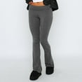 thumbnail image 2 of Ladies Basic Pants Slim Fit Solid Color Y2K Style Vacation Outfit (Black S), 2 of 6