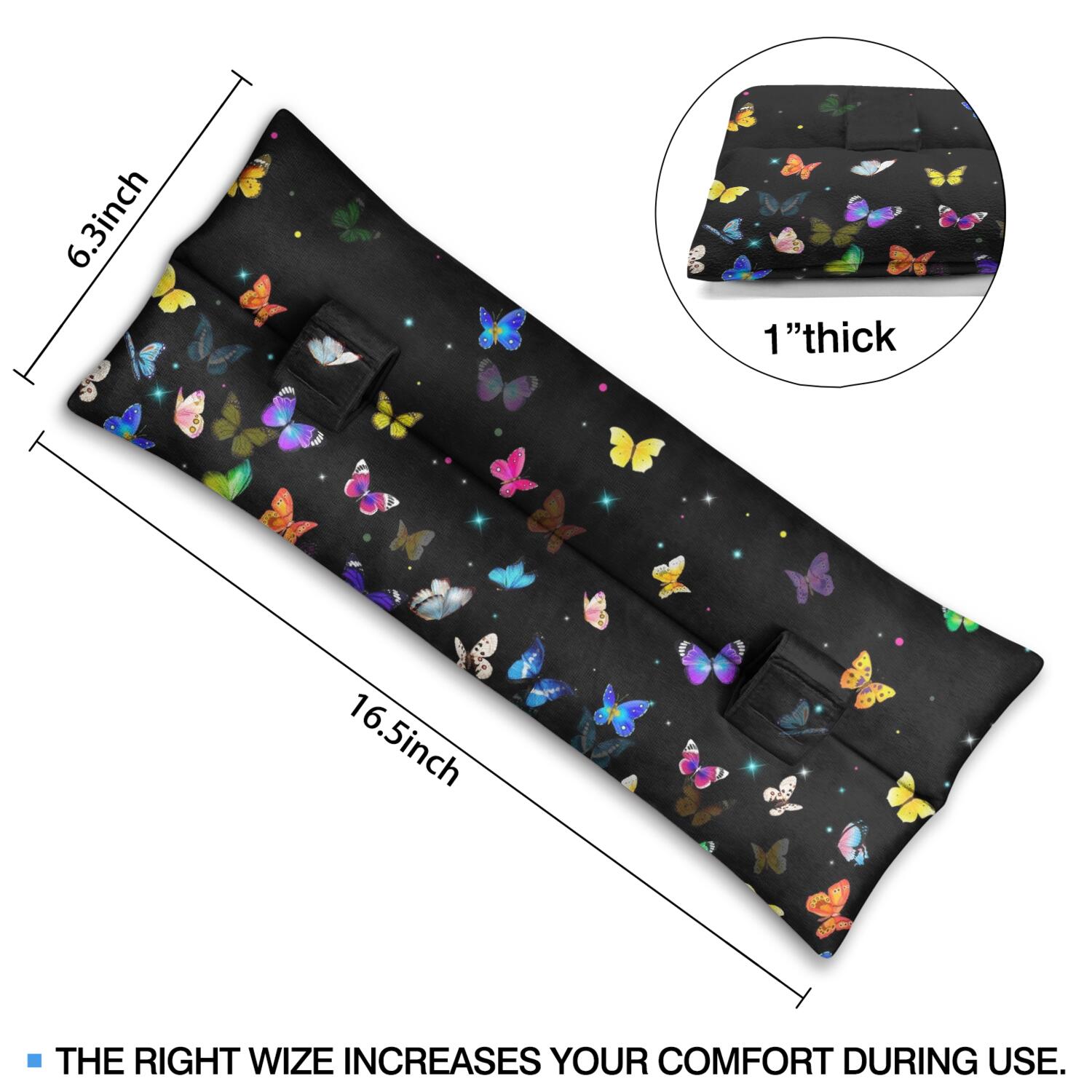 Geometric Butterfly Pattern Mastectomy Pillow for Car - Post-Surgery Seatbelt Cushion with Romantic Design - Chest Protector After Heart Surgery