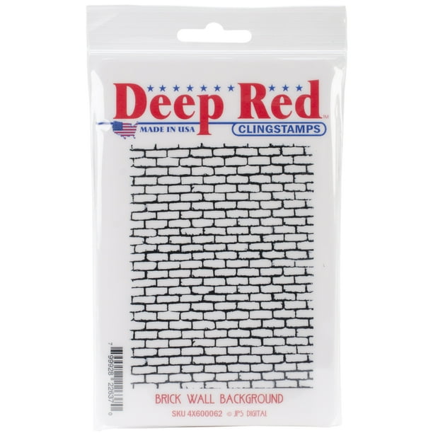 Deep Red Coller Timbre 3 "X4" - Fond de Mur de Briques