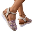 thumbnail image 6 of Norvail Closed Toe Wedge Sandals for Women Boho Lace Espadrilles Ankle Strap Buckle, Summer Beach Wedding Vacation Dress Shoes, 6 of 6