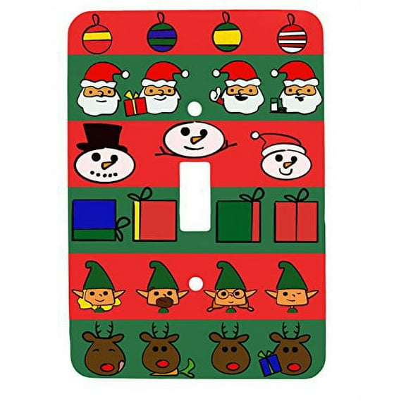 Doodle Christmas Single Toggle Holiday Metal Light Switch Cover
