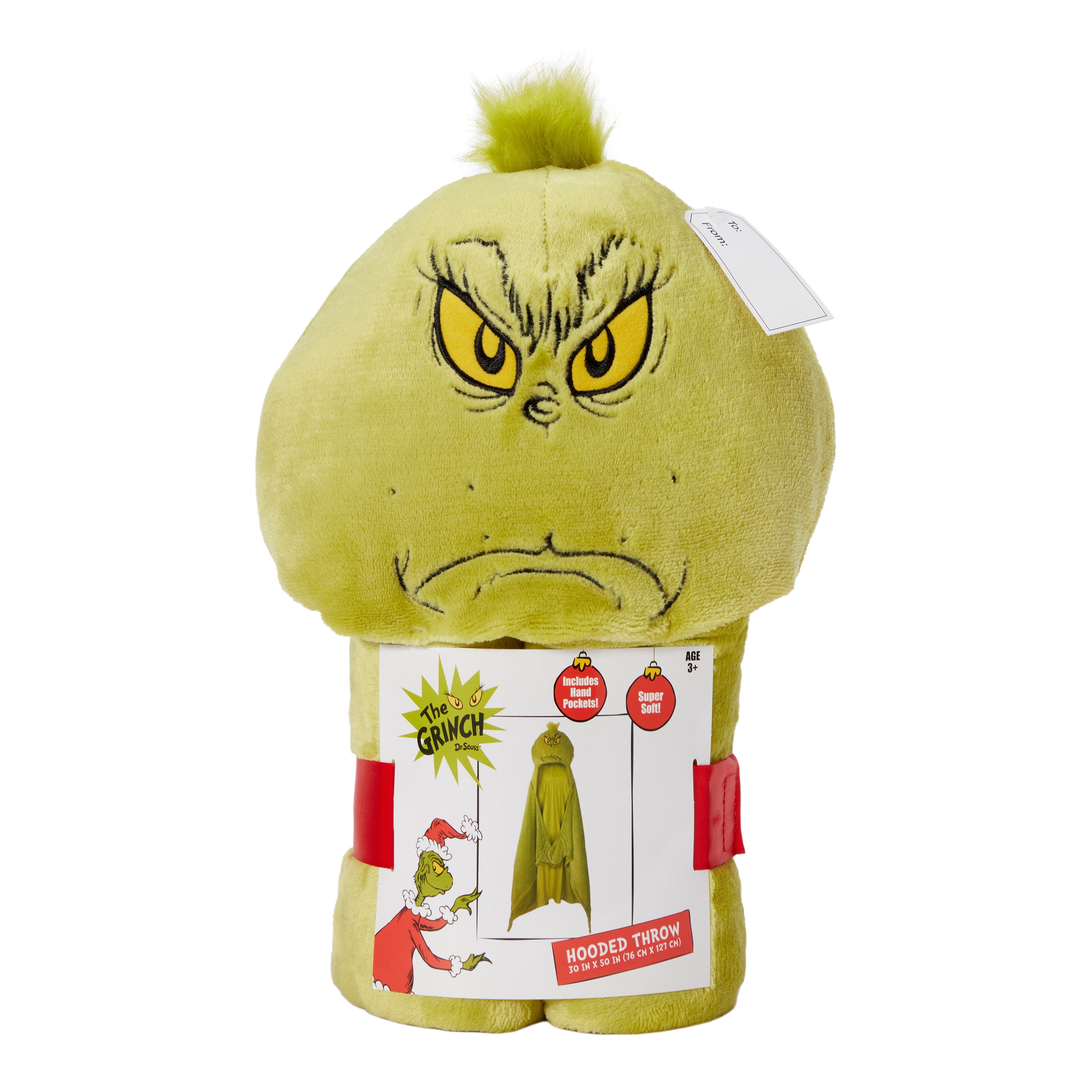 Grinch Kids Holiday Character Hooded Throw, 40” x 50”