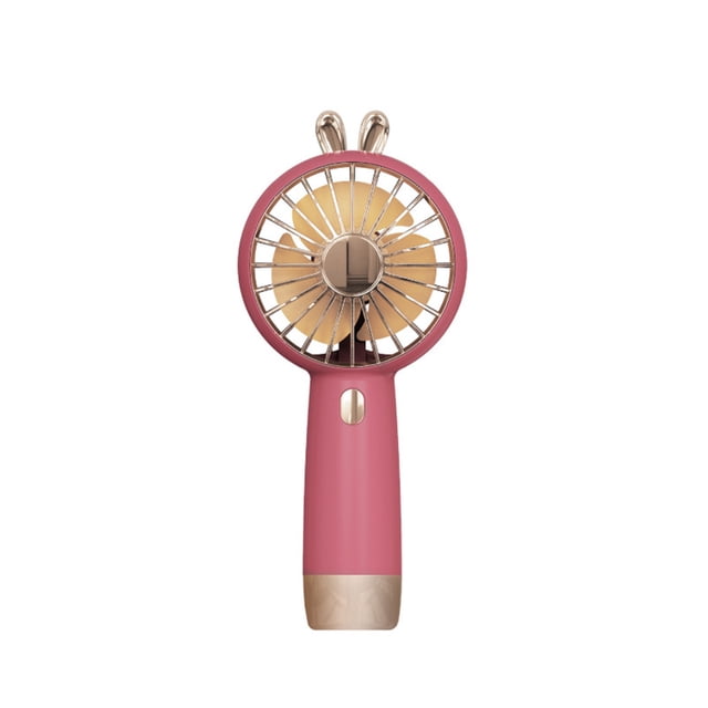 Hot Pink Portable Foldable Handheld Fan Usb Charging Mini Fan For Students Desktop Cooling With Neck Strap Compact Design #4R5w2