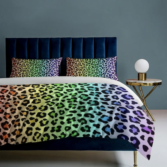 Leopard Spots 3-Piece Bedding Set, Luxuriously Soft Bedding with Matching Pillow Shams, Comforter Set Twin Size for Casual Home Decor