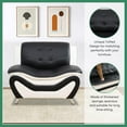 thumbnail image 4 of PonLiving Oversize Modern Leather Sofa Set with Loveseat and Armchair, 3-Piece Living Room Furniture Sets, Black&White, 4 of 7