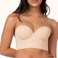 thumbnail image 3 of Sujetador bandeau convertible antideslizante de soporte completo para mujer, sujetador sin tirantes antideslizante con espalda baja, sujetador push up multiposición de línea larga, ropa interior, 3 of 5