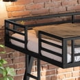 thumbnail image 5 of Leumius Queen over Queen Bunk Bed Frame with 2 Side Ladders, Metal Bunk Bed with Spdcial Support Leg Design and LED Light, Low Profile Bunk Bed for Teens Adults Black, 5 of 9