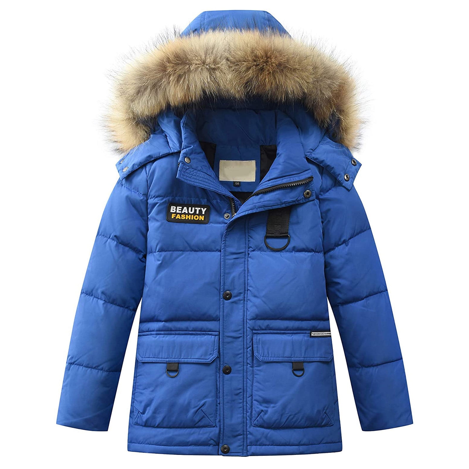 Baby Girls Winter Coat Kids Girls' Boys' Hooded Down Coats Winter Warm Jacket Solid Puffers Outerwear 4-14 Years