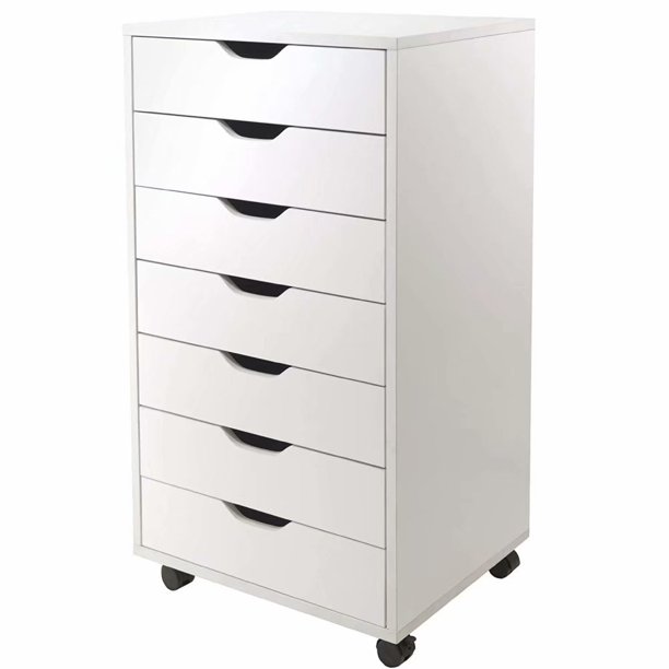 Akoyovwerve 7 Drawers File Cabinet With Wheels Wooden File Cabinets White Walmart Com Walmart Com