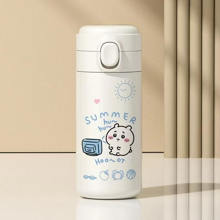 

Chiikawa Usaki Thermos Cup Cute Cartoon Creative Pop-up Lid ハチワレ うさぎ ちいかわ 304 Stainless Steel Water Cup Gift