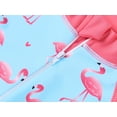 thumbnail image 4 of Serdomi Girls Long Sleeve Rash Guard Swimsuit 1 Piece Flamingo with Zipper Front Toddler Bathing Suit Swimsuit Size 4, 4 of 7
