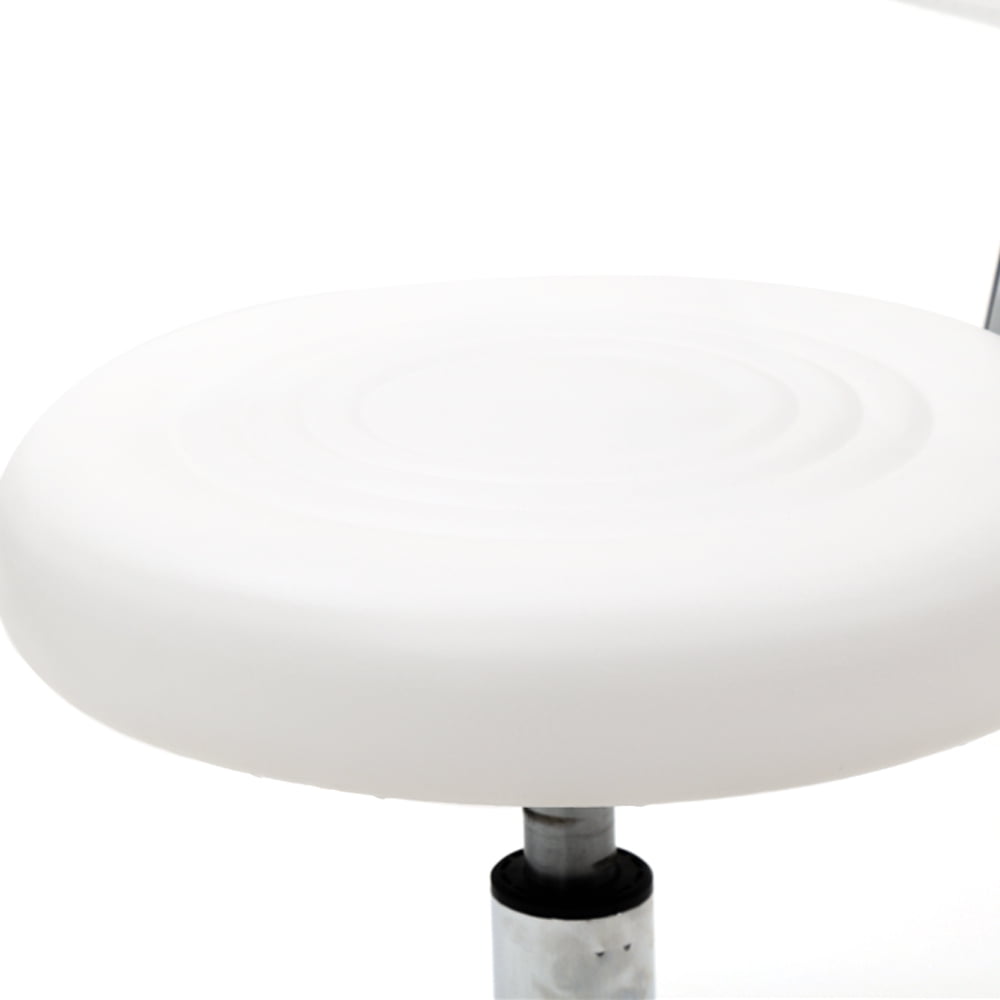 Adjustable Salon Stool with Backrest, PU Leather Sponge Iron Plating Chrome 360° Swivel Stool, Anti-slip Anti-rust Portable Stool for Salon Home Office