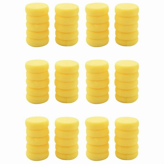 60Pcs Round Synthetic Artist Paint Sponge Craft Sponges for Painting Pottery Watercolor Art Sponges Yellow 2.75inch