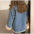 thumbnail image 7 of Boys Girls Sherpa Lined Denim Coat Jean Jacket Comfortable Soft Winter Thick Warm Tops Oversized Parka Outerwear (Blue,15-16 Years), 7 of 7