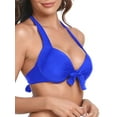 thumbnail image 4 of RELLECIGA Women's Push Up Bikini Top Knot Front Underwire Bathing Suit, 4 of 7
