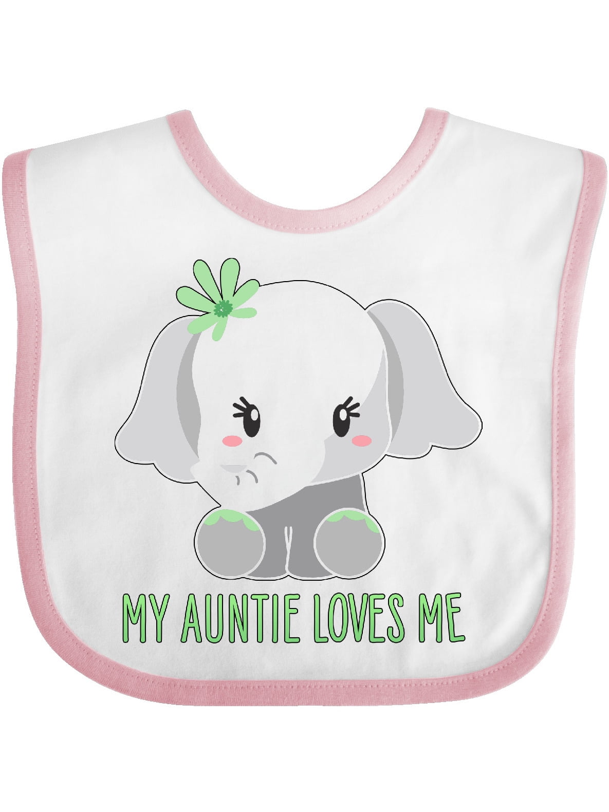My Auntie Loves Me- cute elephant Baby Bib - Walmart.com - Walmart.com