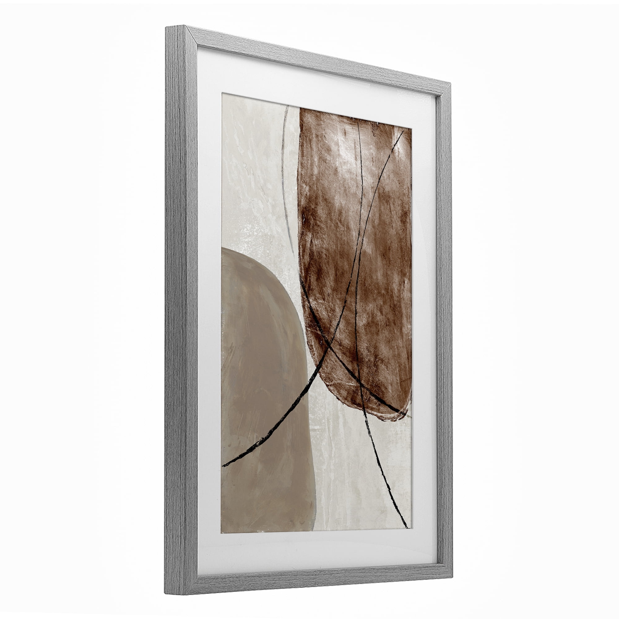 Stupell Industries Taupe & Brown Abstract Gray Framed Print Under Glass, design by Merri Pattinian