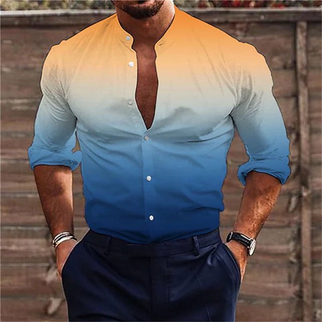 Camisas de hombre con estampado 3D en color blanco claro, diseño de ropa con botones de manga larga, camisa de negocios aristocrática