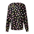 thumbnail image 4 of Scrub Jacket for Women Easter Snap Front Cute Bunny Graphic Long Sleeve Scrubs Jacket Nurse Uniforms Workwear Shirts with Pockets, 4 of 5