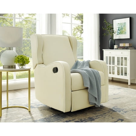 Angel Line Rebecca Upholstered Swivel Gliding Recliner, Beige