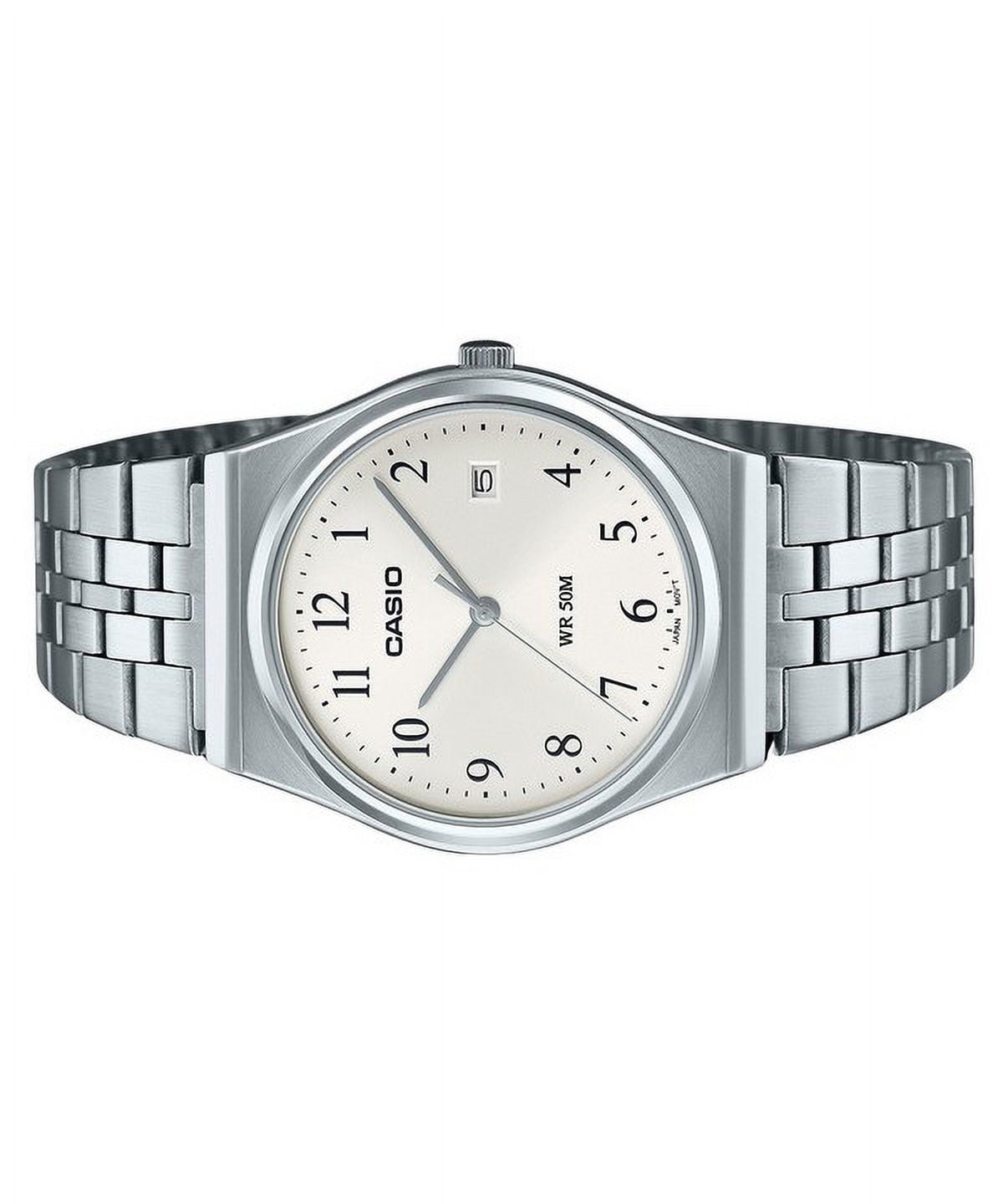Casio Men’s Stainless Steel Watch with White Dial - MTP-B145D-7BVDF