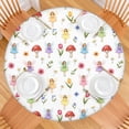 thumbnail image 2 of Flower Fairy Princess Pattern Round Fitted Tablecloth with Elastic Edge,Dining Table Cover Waterproof,Outdoor Round Tablecloth for Camping,Dining,Indoor and Outdoor, 2 of 7