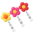 thumbnail image 4 of Shisuyan 3Pcs Flower Shaped Badge Clips Nurse Student Badge Buckles Multi-function ID Card Holders, 4 of 8