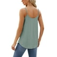 thumbnail image 4 of Frontwalk Ladies T Shirts Sleeveless Tank Tops Summer Top Women Sexy Cami Blouse Bean Green M, 4 of 5