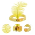 thumbnail image 3 of Ofertas Únicas 1 Pc Diademas de Plumas con Diamantes Falsos para Mujeres Amarillo, 3 of 6