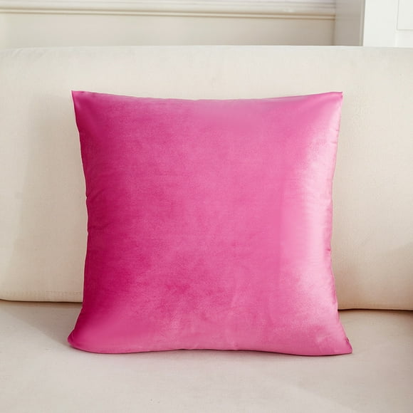 Xiao Hua 2 fundas de almohada sencillas de terciopelo para sofá. Estampado verde. Funda de almohada colorida que ilumina el ambiente de tu dormitorio. 45 x 45 cm (rojo rosado).