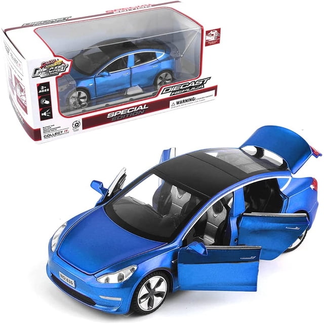 Vehículos de juguete fundidos a presión HUOGUO, modelo 3, coche de aleación a escala 1:32