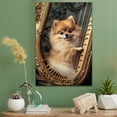 thumbnail image 2 of Pomeranian Cute Dog Harp Stretched Canvas Size 8x12 – Retro Pomeranian Dog Batter in Action With Harp for Themed Living Room, 2 of 5