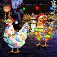 thumbnail image 6 of 2D Flat Christmas Yard Stakes, Light Up Christmas Yard Decorations with LED, Chicken Snata Gnomes Lighted Yard Stakes Outdoor Christmas Garden Stake Lawn Pathway Outdoor Decoration, 6 of 9