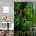 thumbnail image 2 of Orinice Tropical Rainforest Shower Curtain Jungle Forest Green Palms Leaves Botanical Exotic Plants Nature Landscape Stream Fabric Bath Curtain Set with Hook 60x72, 2 of 7