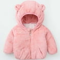 thumbnail image 2 of Odeerbi Toddler Winter Coat Kids Boys Girls Outerwear Jackets Baby Cute Ear Zipper Solid Long Sleeve Hooded 2025 Casual Outwear Warm Outwear Pink, 2 of 4